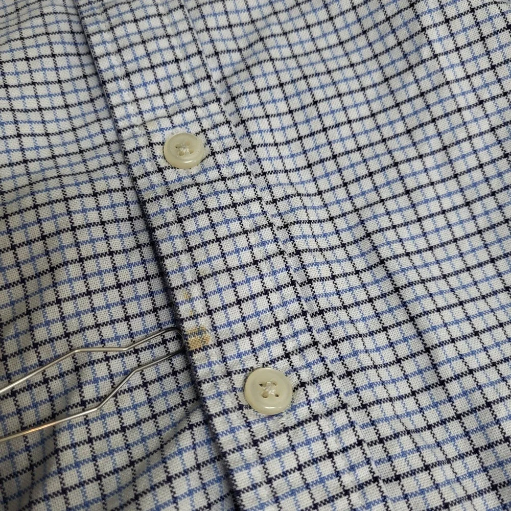Ralph Lauren Kids Medium 10 12 Button‎ Down Shirt Blue Plaid Long Sleeve Flesh
